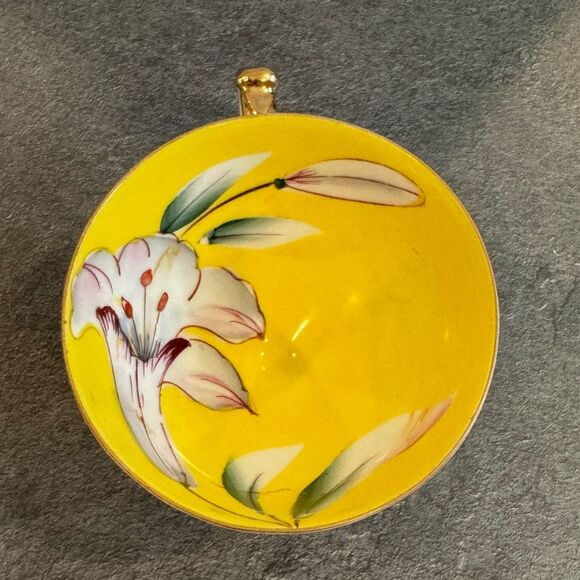 Vintage Hand Painted Floral Yellow Wales China Porcelain Tea Cup Made in Japan - Picture 2 of 9
